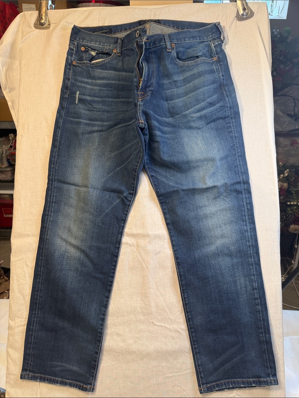 Lucky Brand Men's Dark Blue Washed Slim Straight Jeans